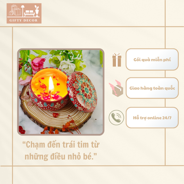 Nến Thơm Handmade Hoa Khô – Hộp Thiếc Bắc Âu Tối Giản - Ảnh 8