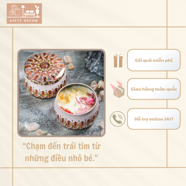 Nến Thơm Handmade Hoa Khô – Hộp Thiếc Bắc Âu Tối Giản - Ảnh 7