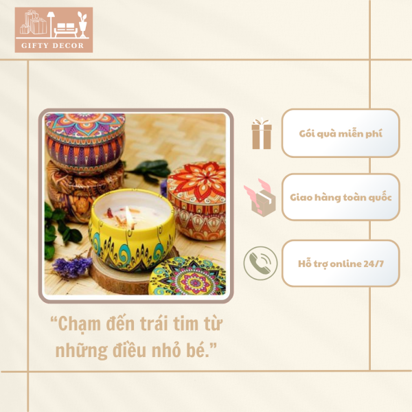 Nến Thơm Handmade Hoa Khô – Hộp Thiếc Bắc Âu Tối Giản - Ảnh 6