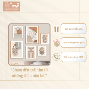 Tranh Canvas Lá Cây Tối Giản – Trang Trí Tường Treo Tivi Phòng Khách