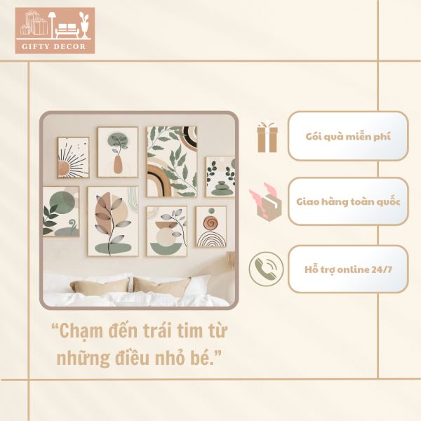 Tranh Canvas Lá Cây Tối Giản - Ảnh 2
