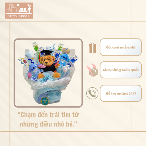 Bó hoa len kèm gấu bông tốt nghiệp – Quà tặng tinh tế cho tân cử nhân! - Ảnh 3