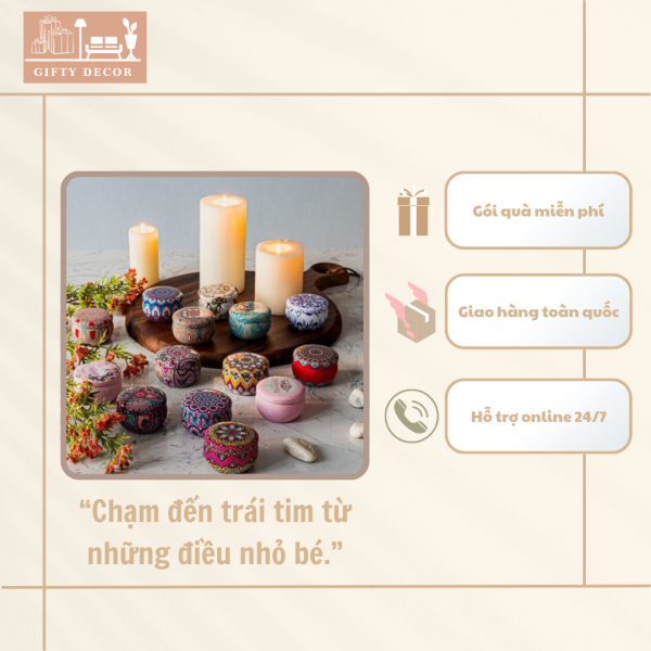 Nến Thơm Handmade Hoa Khô – Hộp Thiếc Bắc Âu Tối Giản - Ảnh 2