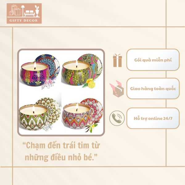 Nến Thơm Handmade Hoa Khô – Hộp Thiếc Bắc Âu Tối Giản - Ảnh 4