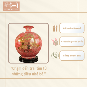 Bình hút lộc Bát Tràng, bình gốm phong thuỷ vẽ vàng cao cấp nhiều màu sắc